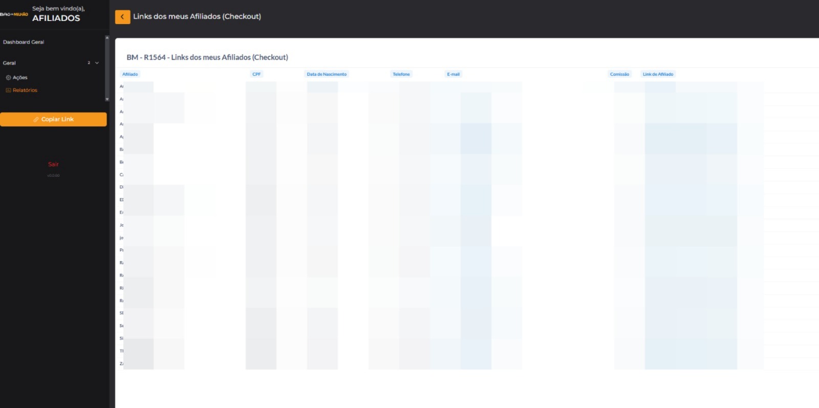 Dashboard do Afiliado
